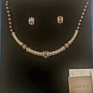 Heidi Daus Pink and Gold Necklace Set